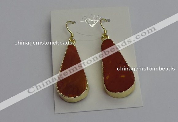 NGE5172 15*28mm - 15*30mm flat teardrop mookaite earrings