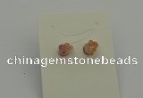 NGE5180 5*8mm - 6*10mm nuggets plated druzy quartz earrings