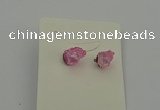 NGE5182 5*8mm - 6*10mm nuggets plated druzy quartz earrings