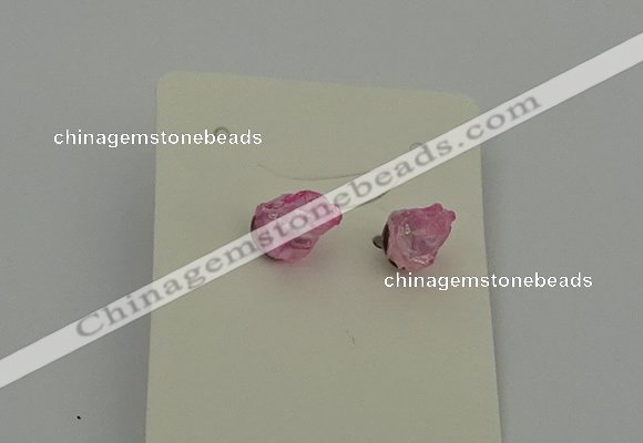 NGE5182 5*8mm - 6*10mm nuggets plated druzy quartz earrings