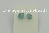 NGE5184 5*8mm - 6*10mm nuggets plated druzy quartz earrings