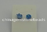 NGE5185 5*8mm - 6*10mm nuggets plated druzy quartz earrings