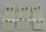 NGE5190 5*8mm - 6*10mm nuggets plated druzy quartz earrings