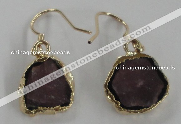 NGE52 10*12mm - 13*15mm freeform tourmaline gemstone earrings