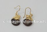 NGE56 12*16mm - 13*18mm ammonite gemstone earrings wholesale