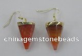 NGE61 14*20mm - 15*22mm cone agate gemstone earrings wholesale