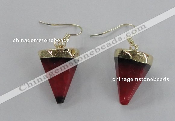 NGE62 14*20mm - 15*22mm cone agate gemstone earrings wholesale