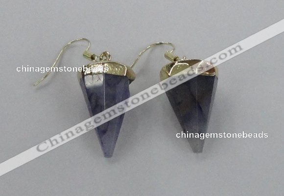 NGE63 14*20mm - 15*22mm cone agate gemstone earrings wholesale