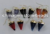 NGE66 14*20mm - 15*22mm cone agate gemstone earrings wholesale