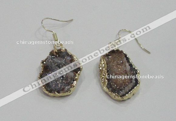 NGE80 18*25mm - 20*25mm freeform druzy agate gemstone earrings