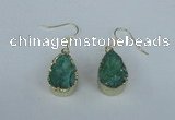 NGE83 13*18mm teardrop druzy agate gemstone earrings wholesale