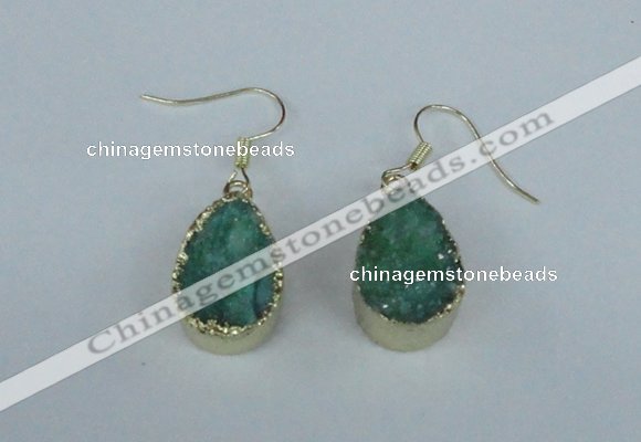 NGE83 13*18mm teardrop druzy agate gemstone earrings wholesale