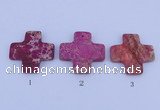 NGP03 5PCS 45*45mm cross dyed imperial jasper pendants wholesale