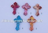 NGP04 5PCS 38*60mm cross dyed imperial jasper pendants wholesale