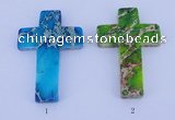 NGP05 5PCS 40*60mm cross dyed imperial jasper pendants wholesale