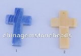 NGP06 5PCS 40*60mm cross blue lace agate pendants wholesale