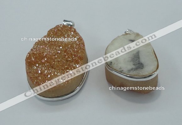 NGP1001 25*35mm - 35*45mm freeform druzy agate beads pendant
