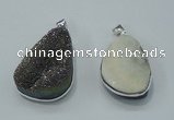 NGP1003 25*35mm - 35*45mm freeform druzy agate beads pendant