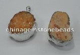 NGP1007 25*35mm - 35*45mm freeform druzy agate beads pendant