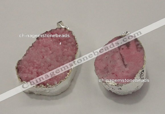 NGP1008 25*35mm - 35*45mm freeform druzy agate beads pendant