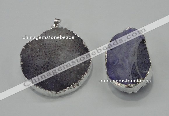 NGP1009 25*35mm - 35*45mm freeform druzy agate beads pendant