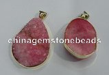 NGP1020 25*35mm - 35*45mm freeform druzy agate beads pendant