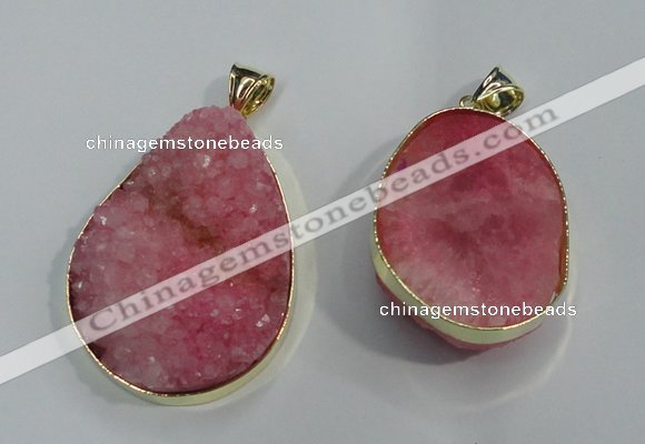 NGP1020 25*35mm - 35*45mm freeform druzy agate beads pendant