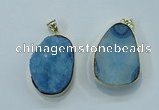 NGP1021 25*35mm - 35*45mm freeform druzy agate beads pendant