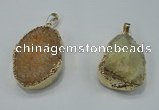 NGP1025 25*35mm - 35*45mm freeform druzy agate beads pendant