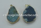 NGP1028 25*35mm - 35*45mm freeform druzy agate beads pendant