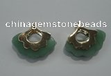 NGP1072 8*25*28mm gree aventurine pendants with brass setting