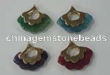 NGP1074 8*25*28mm agate gemstone pendants with brass setting