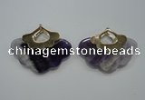 NGP1077 8*40*50mm amethyst gemstone pendants with brass setting