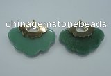 NGP1078 8*40*50mm gree aventurine pendants with brass setting