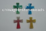 NGP1080 32*42mm cross agate gemstone pendants wholesale