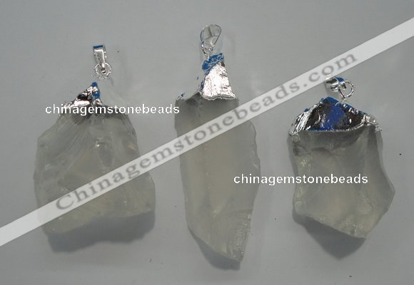 NGP1085 20*30mm - 25*50mm nuggets white crystal pendants