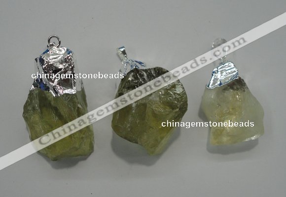 NGP1086 20*30mm - 25*50mm nuggets yellow quartz pendants