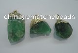 NGP1088 20*30mm - 25*50mm nuggets green fluorite pendants