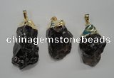 NGP1089 20*30mm - 25*50mm nuggets smoky quartz pendants