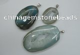 NGP1100 30*40 - 50*70mm freeform druzy agate pendants with brass setting