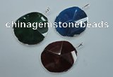 NGP1102 30*40 - 45*65mm freeform druzy agate pendants with brass setting