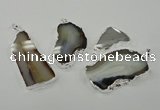 NGP1145 25*35mm - 40*60mm freeform agate pendants with brass setting