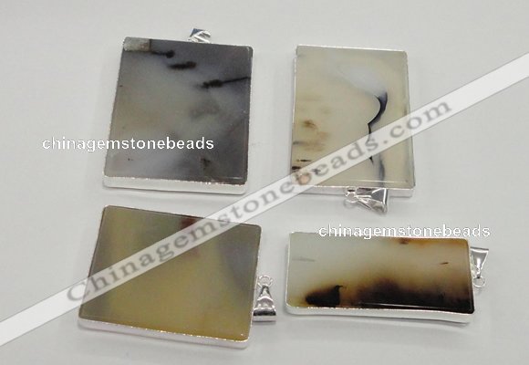 NGP1153 25*35mm - 40*50mm freeform agate pendants with brass setting