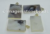 NGP1155 25*35mm - 40*50mm freeform agate pendants with brass setting