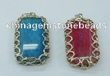 NGP1161 35*60mm freeform agate pendants with brass setting