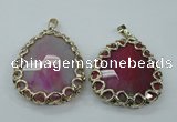 NGP1162 50*55mm - 52*60mm freeform agate pendants with brass setting