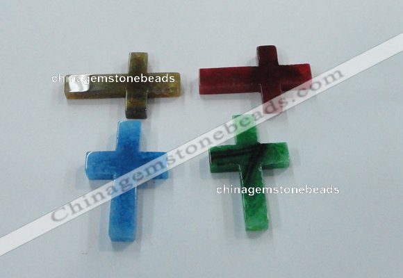 NGP1216 35*55mm cross agate gemstone pendants wholesale