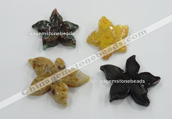 NGP1220 40*45mm - 65*70mm starfish agate gemstone pendants wholesale