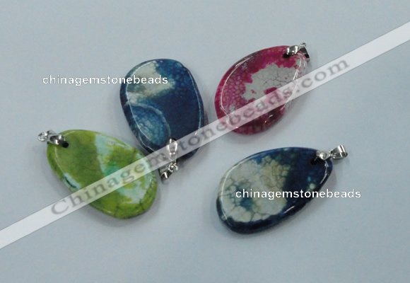 NGP1228 30*45mm - 35*50mm freeform agate pendants with brass setting