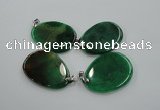 NGP1229 35*50mm - 45*55mm freeform agate pendants with brass setting